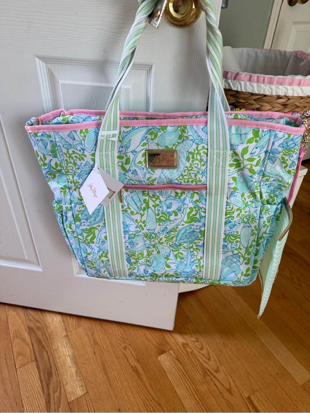 NWT Lilly Pulitzer Cooler Tote Bag Day Dream Blue Throw Me A Line